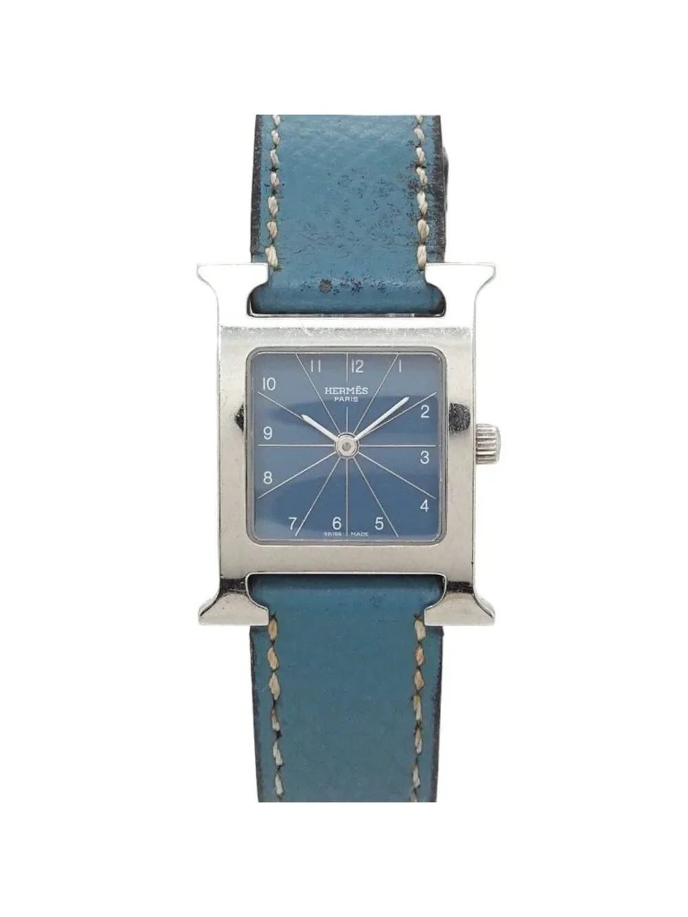 Hermes H Watch Blue Quartz